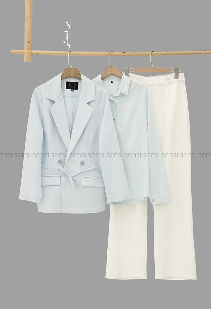 ست 3تیکه کت شلوار شومیز مازراتی کد1005374